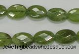 CGA101 15.5 inches 10*14mm faceted oval natural green garnet beads