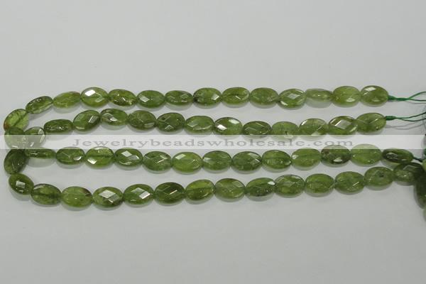 CGA101 15.5 inches 10*14mm faceted oval natural green garnet beads