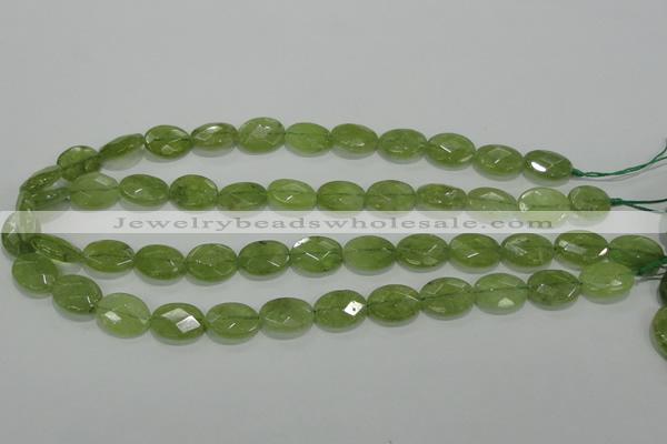 CGA102 15.5 inches 12*16mm faceted oval natural green garnet beads