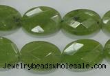 CGA103 15.5 inches 15*20mm faceted oval natural green garnet beads