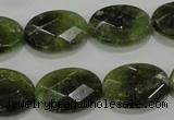 CGA110 15.5 inches 15*20mm faceted oval natural green garnet beads