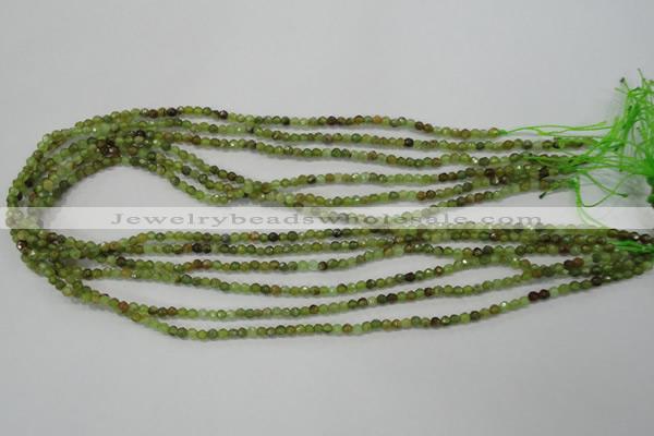 CGA121 15.5 inches 3mm faceted round natural green garnet beads