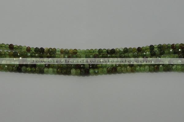 CGA145 15.5 inches 2.5*4mm faceted rondelle natural green garnet beads