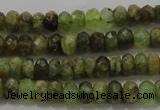 CGA146 15.5 inches 4*6mm faceted rondelle natural green garnet beads