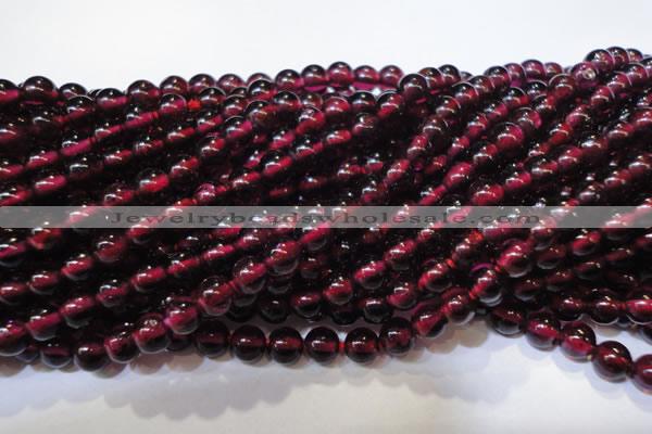 CGA357 15 inches 4mm round natural red garnet beads wholesale