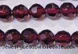 CGA362 14 inches 5mm faceted round natural red garnet beads wholesale