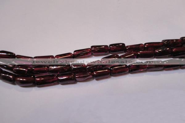 CGA367 15 inches 3*7mm tube natural red garnet beads wholesale