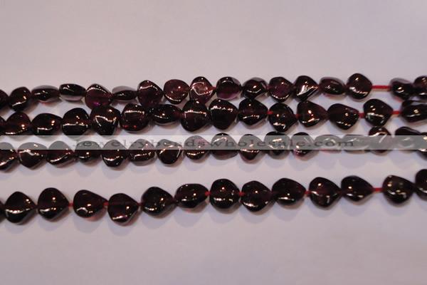 CGA392 15 inches 7*7mm heart natural red garnet beads wholesale