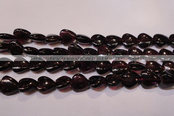 CGA394 15 inches 9*9mm heart natural red garnet beads wholesale