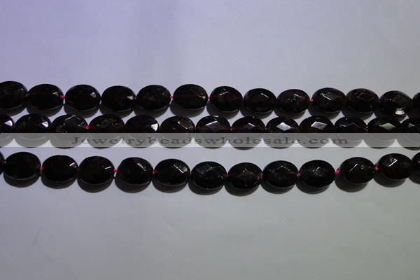 CGA414 15.5 inches 9*12mm faceted oval natural red garnet beads wholesale