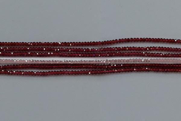 CGA516 15.5 inches 1.5*2.5mm faceted rondelle red garnet beads