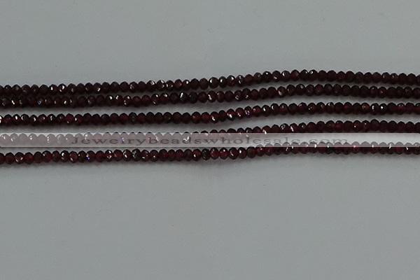 CGA517 15.5 inches 2*3mm faceted rondelle red garnet beads