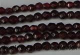 CGA660 15.5 inches 3mm faceted round red garnet beads wholesale