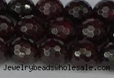 CGA664 15.5 inches 10mm faceted round red garnet beads wholesale