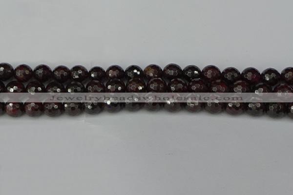 CGA664 15.5 inches 10mm faceted round red garnet beads wholesale