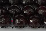 CGA665 15.5 inches 12mm faceted round red garnet beads wholesale