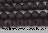 CGA671 15.5 inches 6mm round matte red garnet beads wholesale