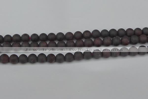 CGA672 15.5 inches 8mm round matte red garnet beads wholesale