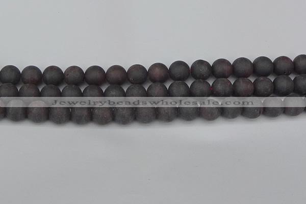 CGA673 15.5 inches 10mm round matte red garnet beads wholesale