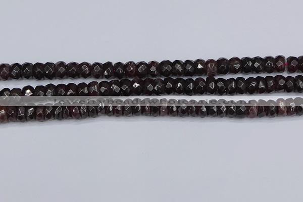 CGA678 15.5 inches 4*7mm faceted rondelle red garnet beads