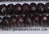 CGA679 15.5 inches 5*9mm faceted rondelle red garnet beads