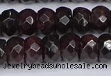 CGA680 15.5 inches 6*11mm faceted rondelle red garnet beads