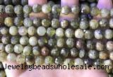 CGA706 15.5 inches 8mm faceted round green garnet beads