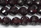 CGA736 15 inches 6mm faceted round red garnet beads