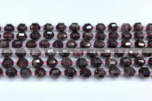 CGA855 15 inches 7mm-8mm faceted red garnet beads