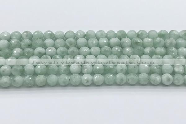 CGA913 15.5 inches 10mm faceted round green angel skin beads wholesale