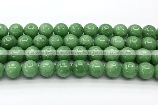 CGA933 15 inches 12mm round green angel skin beads