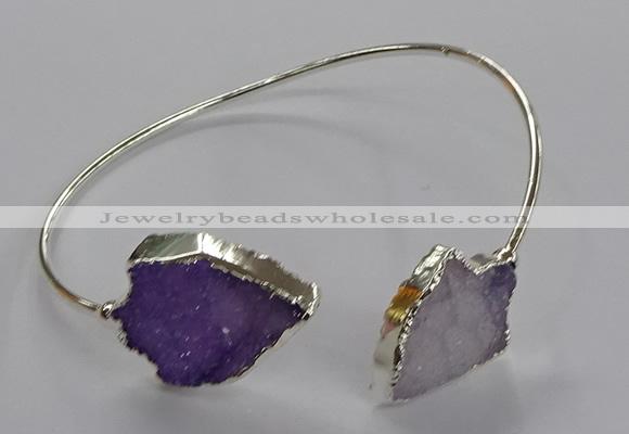 CGB1009 15*20mm - 18*25mm arrowhead druzy agate bangles wholesale