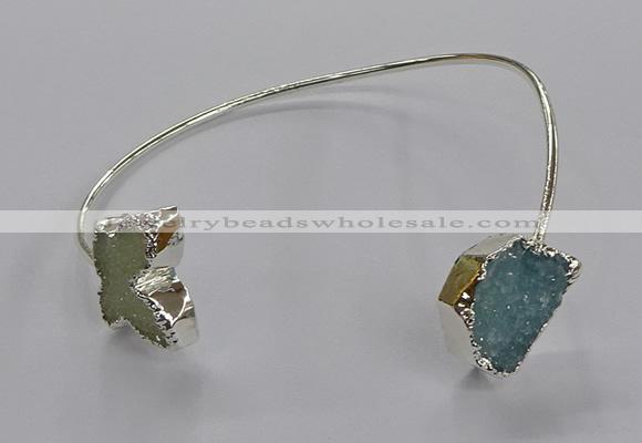 CGB1022 13*18mm - 15*20mm freeform & butterfly druzy agate bangles