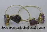 CGB1028 15*20mm - 20*25mm freeform druzy amethyst bangles