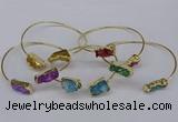 CGB1038 8*18mm - 10*20mm freeform druzy agate bangles