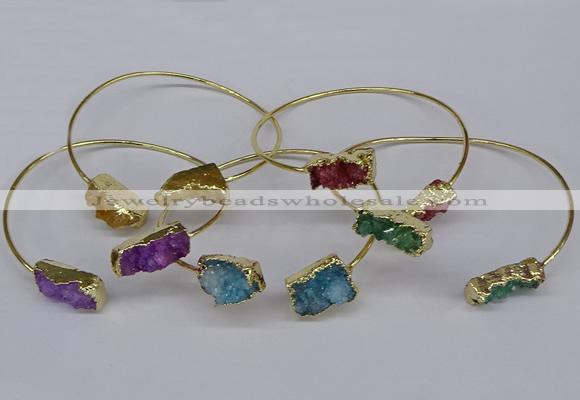 CGB1038 8*18mm - 10*20mm freeform druzy agate bangles