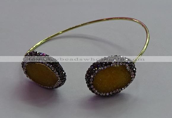 CGB1501 18*25mm - 20*28mm freeform druzy agate bangles wholesale