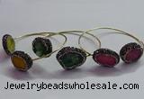 CGB1507 18*25mm - 20*28mm freeform druzy agate bangles wholesale