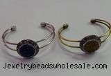 CGB1517 25mm coin plated druzy agate bangles wholesale