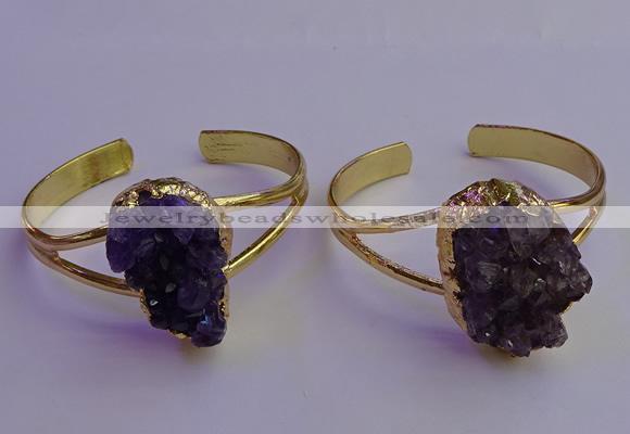 CGB2008 20*30mm - 25*30mm freeform druzy amethyst bangles