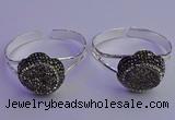 CGB2010 30mm flower druzy agate gemstone bangles wholesale