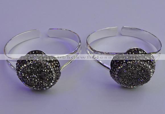 CGB2010 30mm flower druzy agate gemstone bangles wholesale