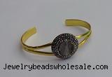 CGB2028 25mm coin plated druzy agate bangles wholesale