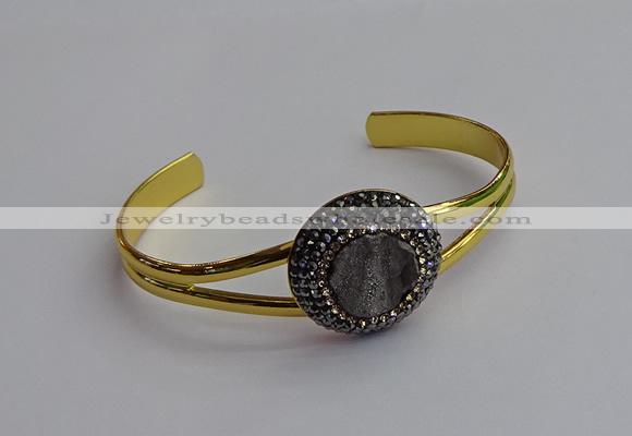 CGB2028 25mm coin plated druzy agate bangles wholesale