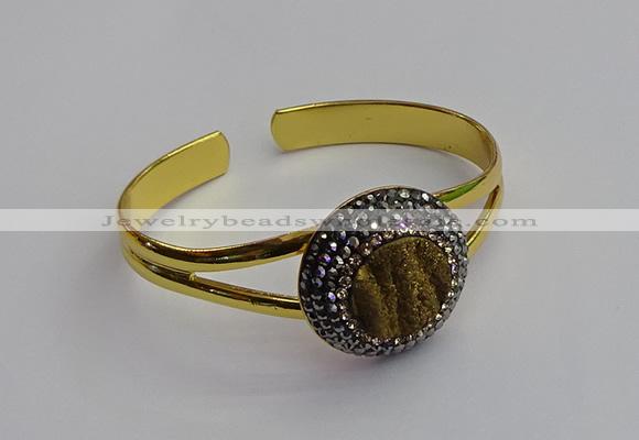 CGB2029 25mm coin plated druzy agate bangles wholesale