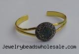 CGB2031 25mm coin plated druzy agate bangles wholesale