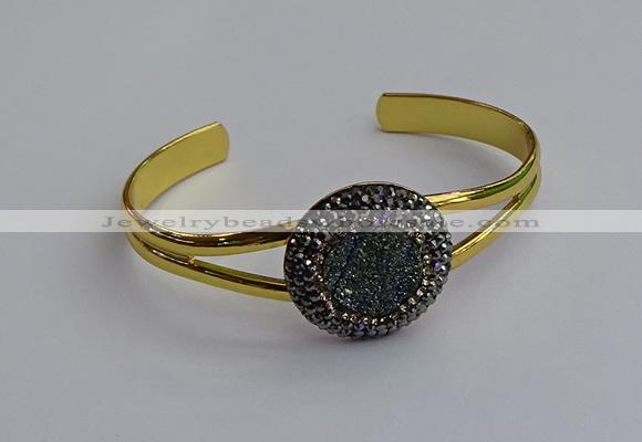 CGB2031 25mm coin plated druzy agate bangles wholesale