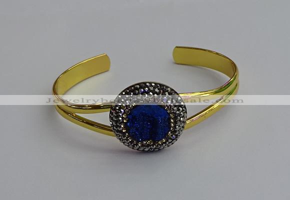 CGB2033 25mm coin plated druzy agate bangles wholesale