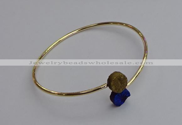 CGB2045 10mm coin plated druzy agate gemstone bangles wholesale