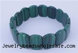 CGB225 7 inches 11*16mm rectangle natural malachite gemstone bracelets